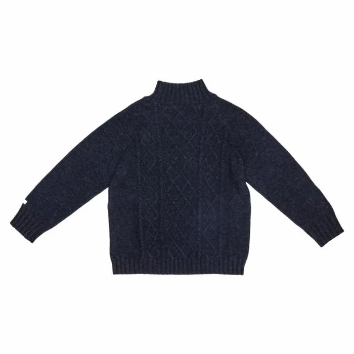 Donsje Amsterdam Sweaters and Cardigans Boys Jos Merino Wool Sweater Blue Marine Melange