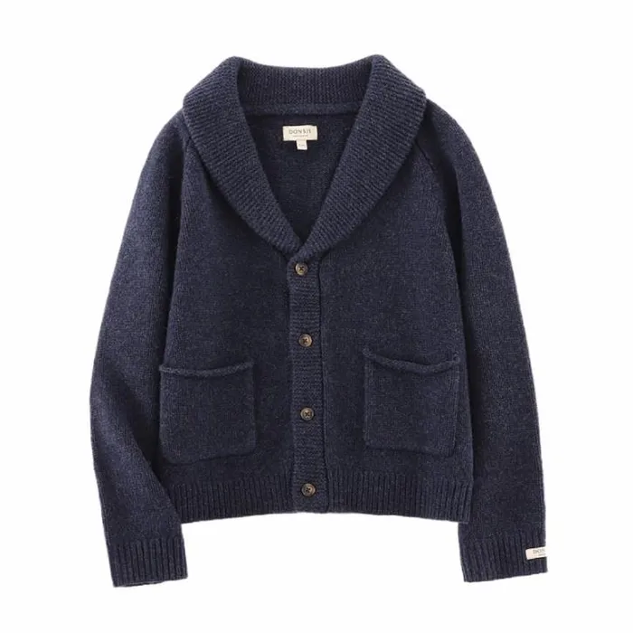 Donsje Amsterdam Sweaters and Cardigans Boys Kicher Merino Wool Cardigan Blue Marine Melange Donsje Amsterdam Sweaters and Cardigans Boys Kicher Merino Wool Cardigan Blue Marine Melange