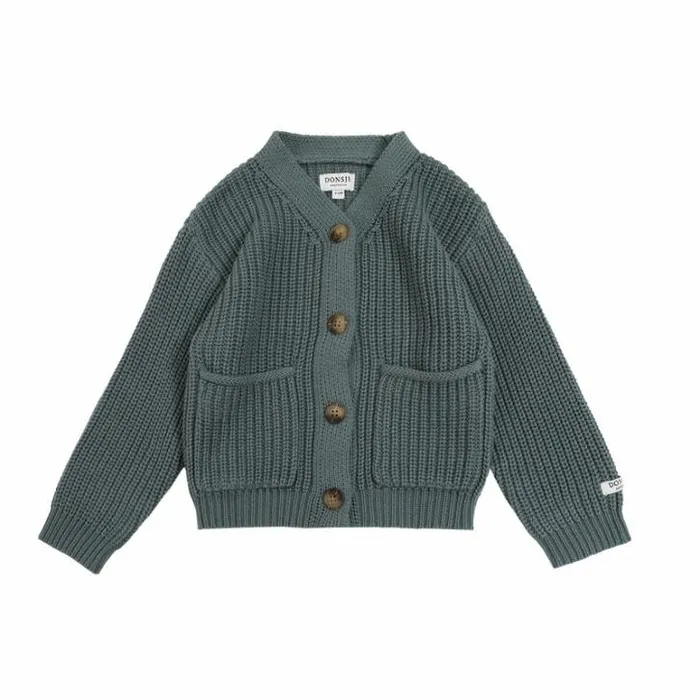 Donsje Amsterdam Sweaters and Cardigans Boys Timeo Cardigan Green Bay