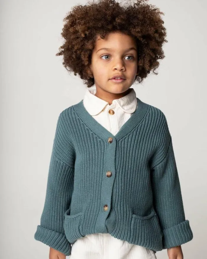 Donsje Amsterdam Sweaters and Cardigans Boys Timeo Cardigan Green Bay