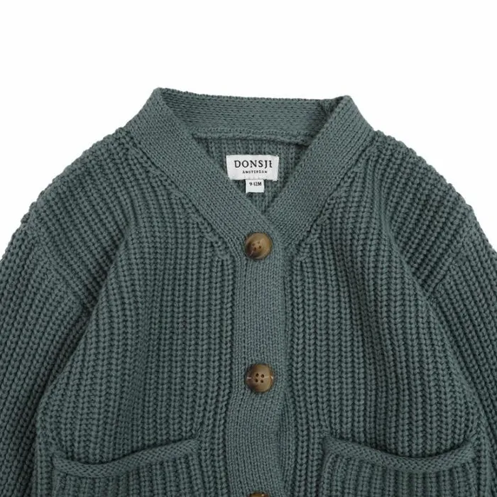Donsje Amsterdam Sweaters and Cardigans Boys Timeo Cardigan Green Bay