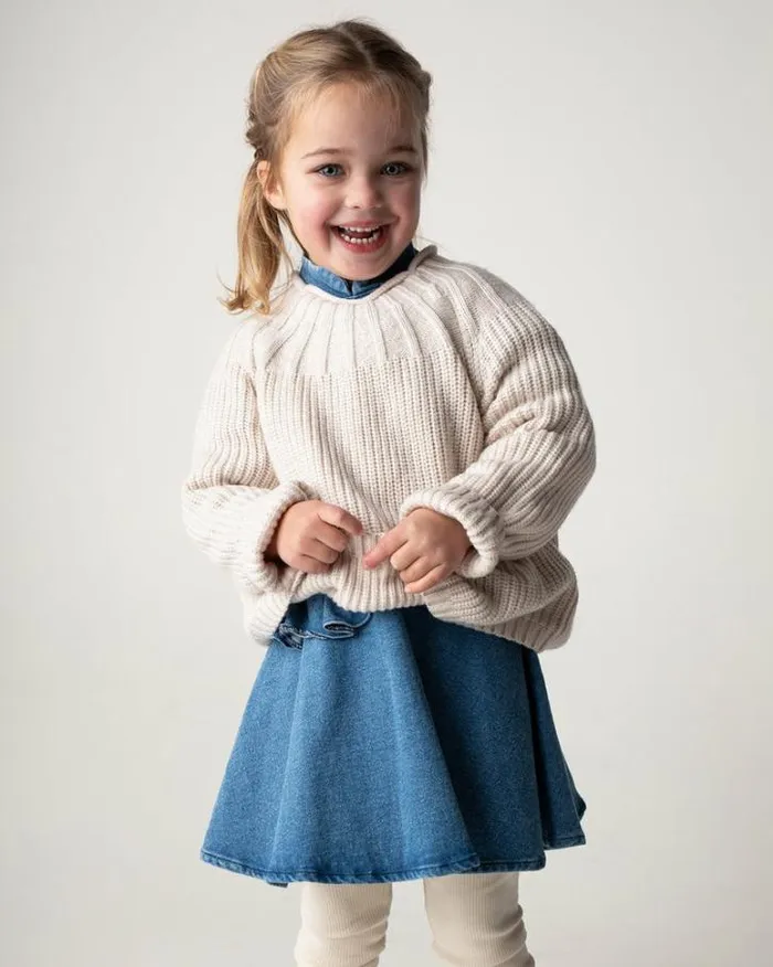Donsje Amsterdam Sweaters and Cardigans Girls Dawi Sweater Soft Sand