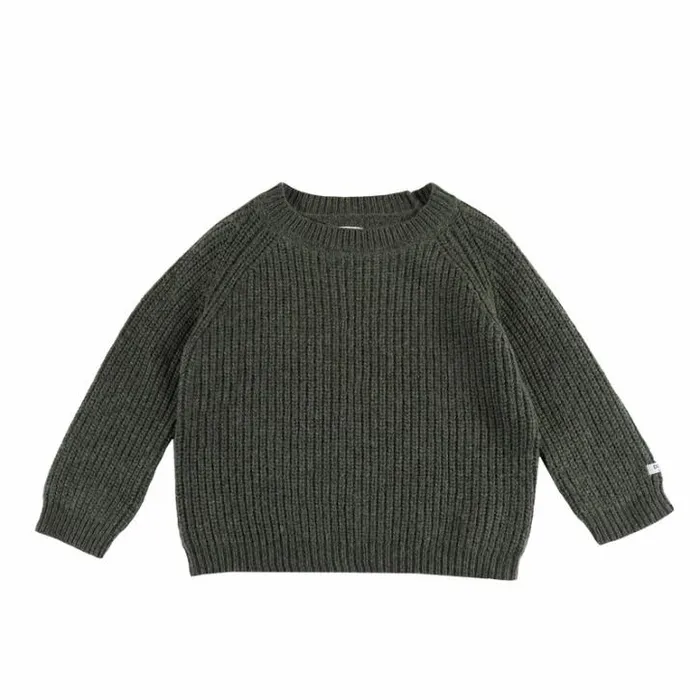 Donsje Amsterdam Sweaters and Cardigans Girls Garie Sweater Forest Green Melange