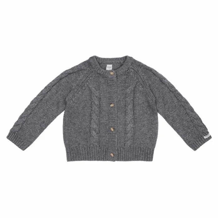 Donsje Amsterdam Sweaters and Cardigans Girls Luko Cardigan Iron Grey Melange