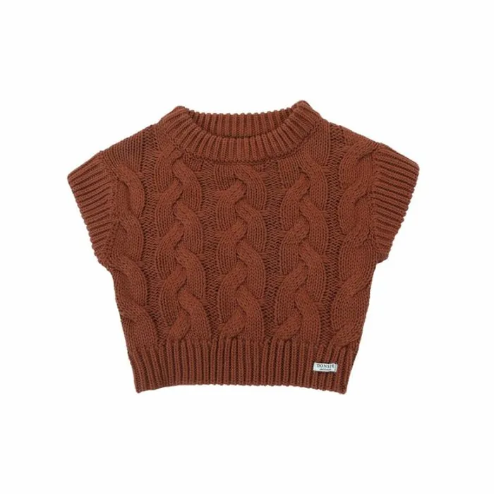 Donsje Amsterdam Sweaters and Cardigans Girls Mylli Vest Rustic Brown