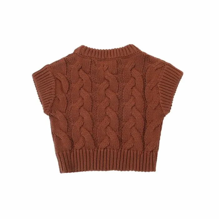 Donsje Amsterdam Sweaters and Cardigans Girls Mylli Vest Rustic Brown