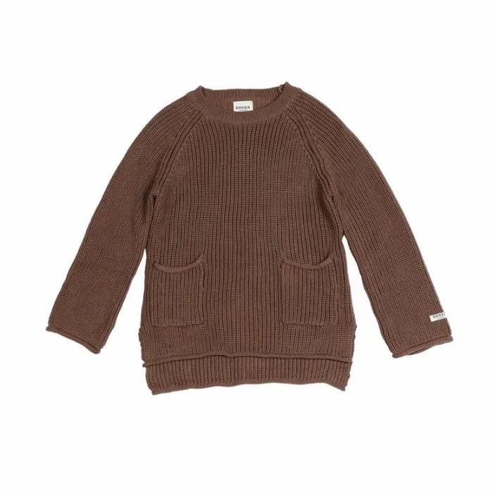 Donsje Amsterdam Sweaters and Cardigans Girls Qtella Sweater Dark Mocha