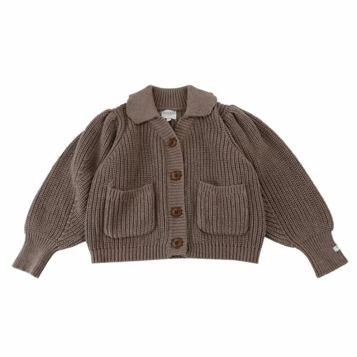 Donsje Amsterdam Sweaters and Cardigans Girls Riga Cardigan Taupe