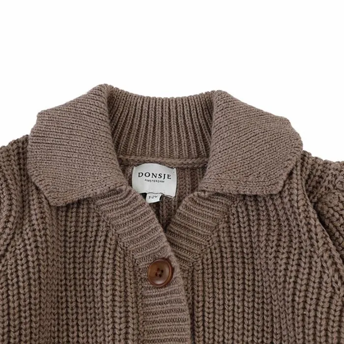 Donsje Amsterdam Sweaters and Cardigans Girls Riga Cardigan Taupe