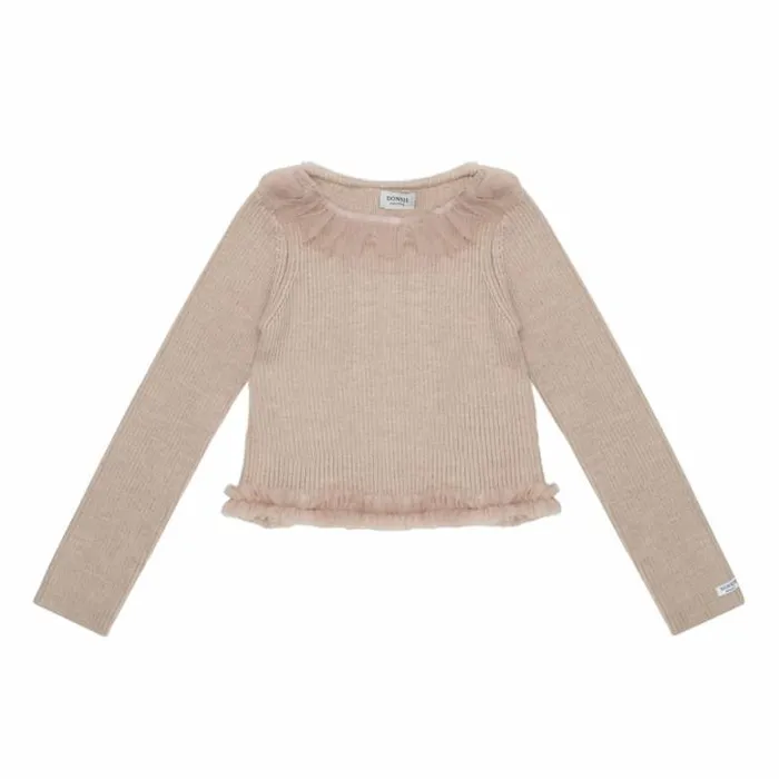 Donsje Amsterdam Sweaters and Cardigans Girls Sjami Top Lavender Brown