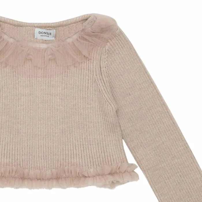 Donsje Amsterdam Sweaters and Cardigans Girls Sjami Top Lavender Brown