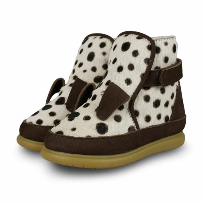 Donsje Amsterdam Toddler Shoes Baby Dubu Exclusive Shoes Black Spotted Cow Hair