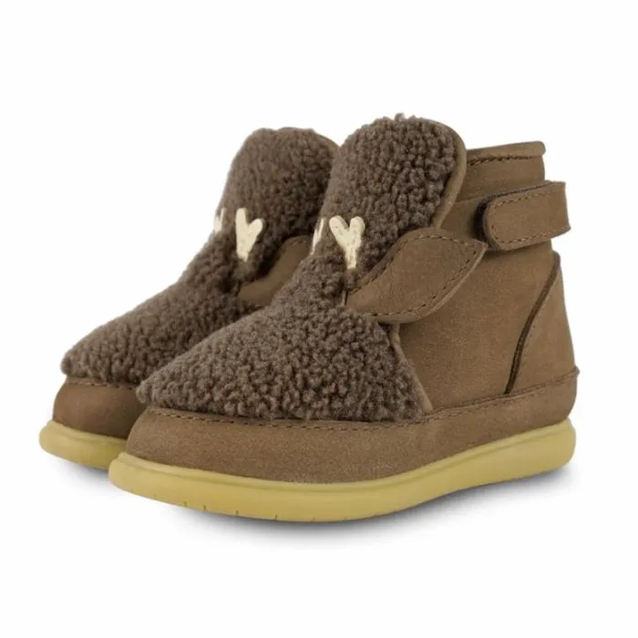 Donsje Amsterdam Toddler Shoes Baby Roumi Shoes Hazelnut Curly Faux Fur
