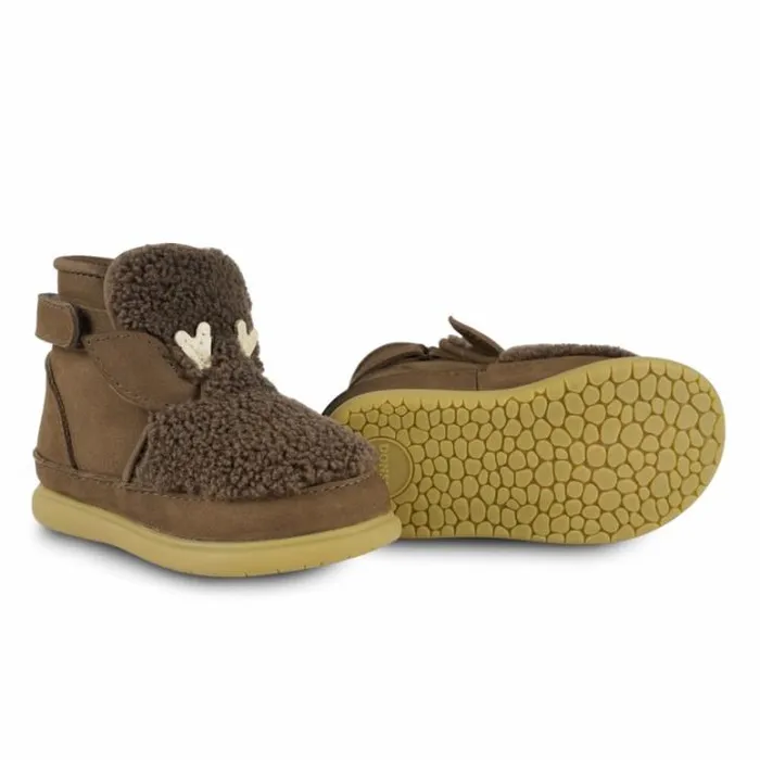 Donsje Amsterdam Toddler Shoes Baby Roumi Shoes Hazelnut Curly Faux Fur