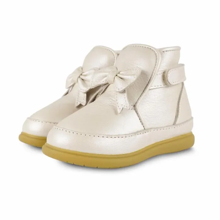 Donsje Amsterdam Toddler Shoes Girls Girls Cemilla Shoes Off White Metallic Leather