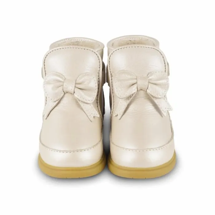Donsje Amsterdam Toddler Shoes Girls Girls Cemilla Shoes Off White Metallic Leather