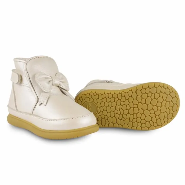 Donsje Amsterdam Toddler Shoes Girls Girls Cemilla Shoes Off White Metallic Leather
