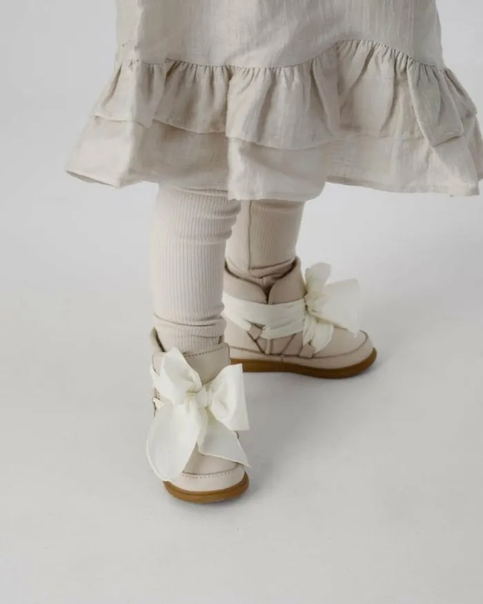 Donsje Amsterdam Toddler Shoes Girls Girls Maudi Shoes Cream Leather