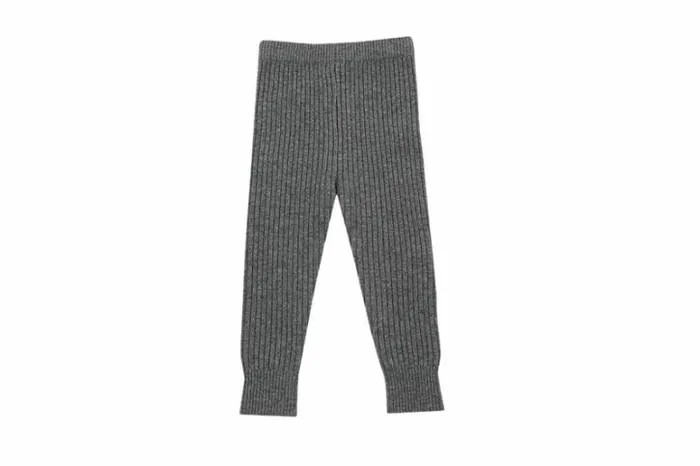 Donsje Amsterdam Trousers and Leggings Girls Pem Merino Wool Trousers Grey Melange