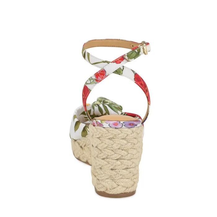 Dotime Espadrille Wedge Sandals White Floral Women Nine West Wedges Dotime Espadrille Wedge Sandals White Floral Women Nine West Wedges