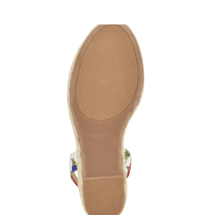 Dotime Espadrille Wedge Sandals White Floral Women Nine West Wedges Dotime Espadrille Wedge Sandals White Floral Women Nine West Wedges