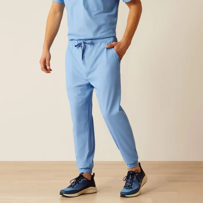 Drew Cargo Stretch Jogger Scrub Pant Light Blue Heather Men Ariat Scrubs