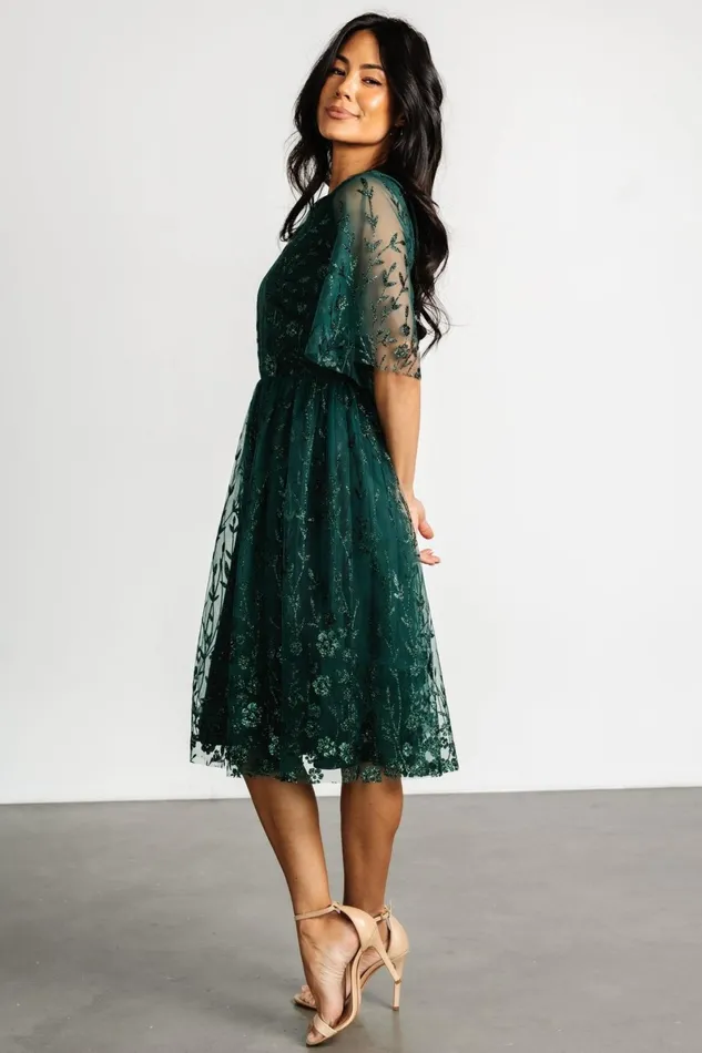 Duchess Tulle Dress Dark Green Sparkle Women Baltic Born Short Dresses Duchess Tulle Dress Dark Green Sparkle Women Baltic Born Short Dresses