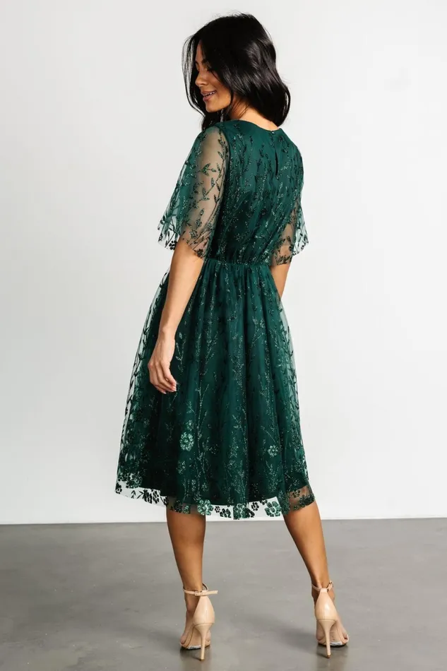 Duchess Tulle Dress Dark Green Sparkle Women Baltic Born Short Dresses Duchess Tulle Dress Dark Green Sparkle Women Baltic Born Short Dresses