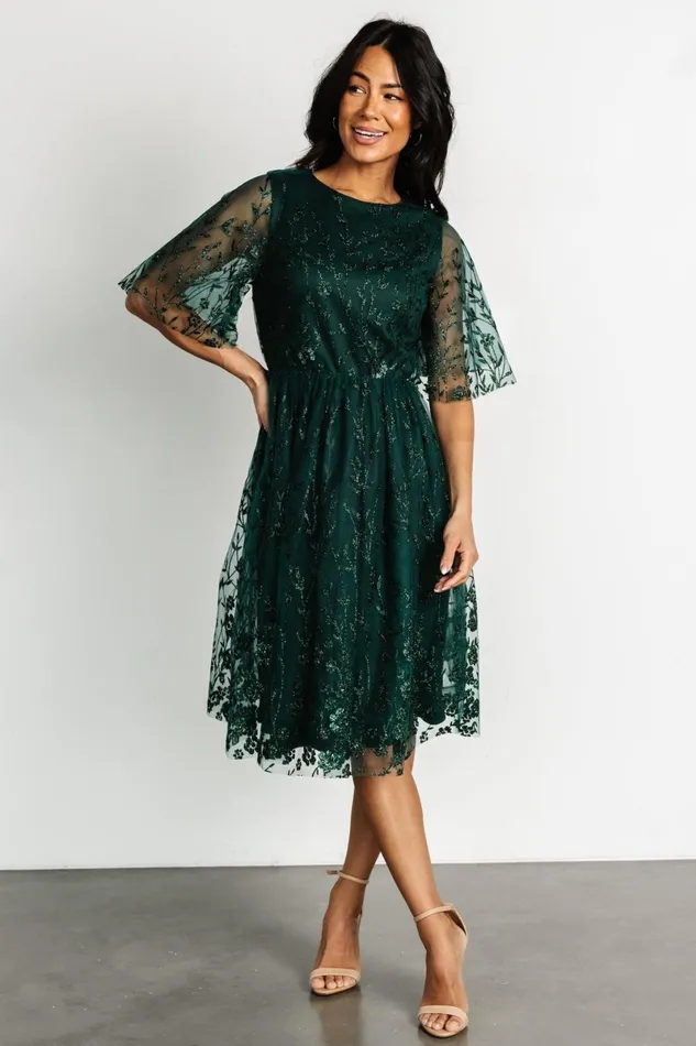 Duchess Tulle Dress Dark Green Sparkle Women Baltic Born Short Dresses Duchess Tulle Dress Dark Green Sparkle Women Baltic Born Short Dresses