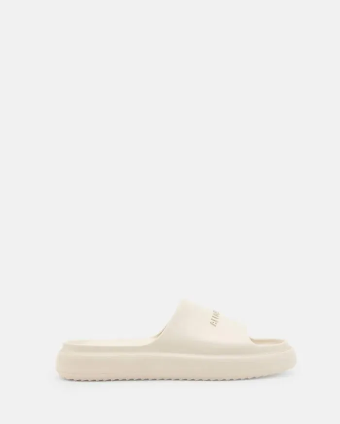 Dune Slip On Logo Slides Chalk White Men AllSaints Shoes and Boots