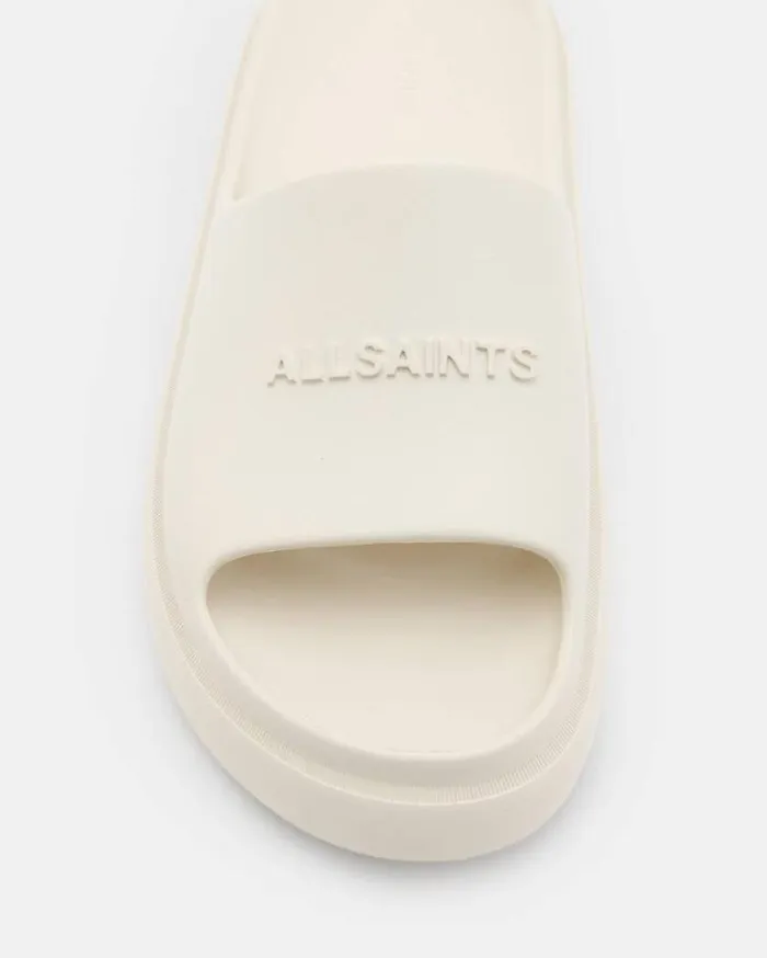 Dune Slip On Logo Slides Chalk White Men AllSaints Shoes and Boots
