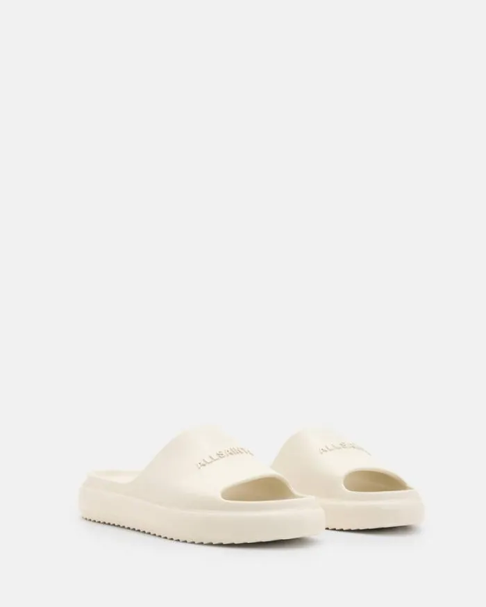 Dune Slip On Logo Slides Chalk White Men AllSaints Shoes and Boots