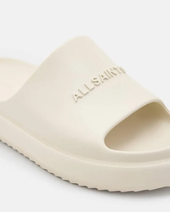 Dune Slip On Logo Slides Chalk White Men AllSaints Shoes and Boots