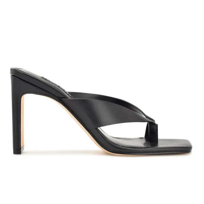 Durlife Heeled Thong Sandals Black Women Nine West Dress