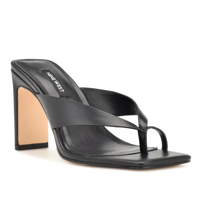Durlife Heeled Thong Sandals Black Women Nine West Dress Durlife Heeled Thong Sandals Black Women Nine West Dress