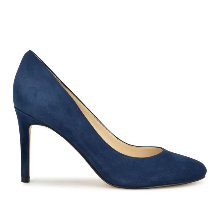 Dylan Round Toe Pumps Dark Blue Women Nine West Pumps