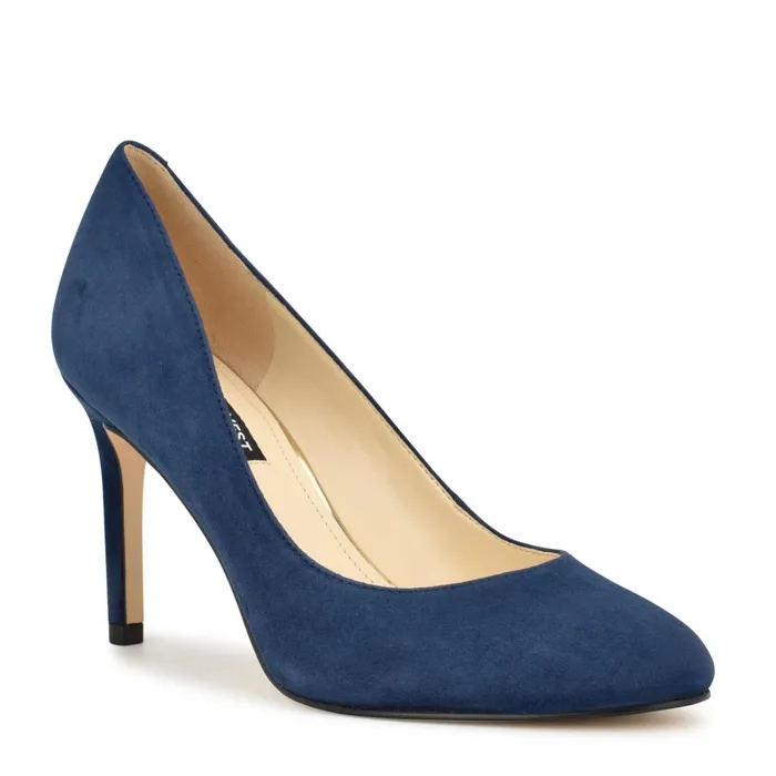 Dylan Round Toe Pumps Dark Blue Women Nine West Pumps