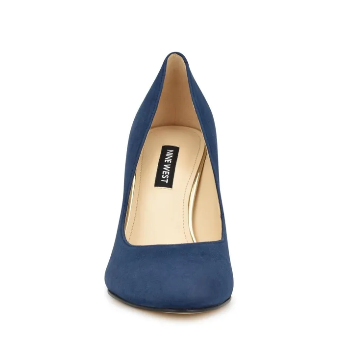 Dylan Round Toe Pumps Dark Blue Women Nine West Pumps