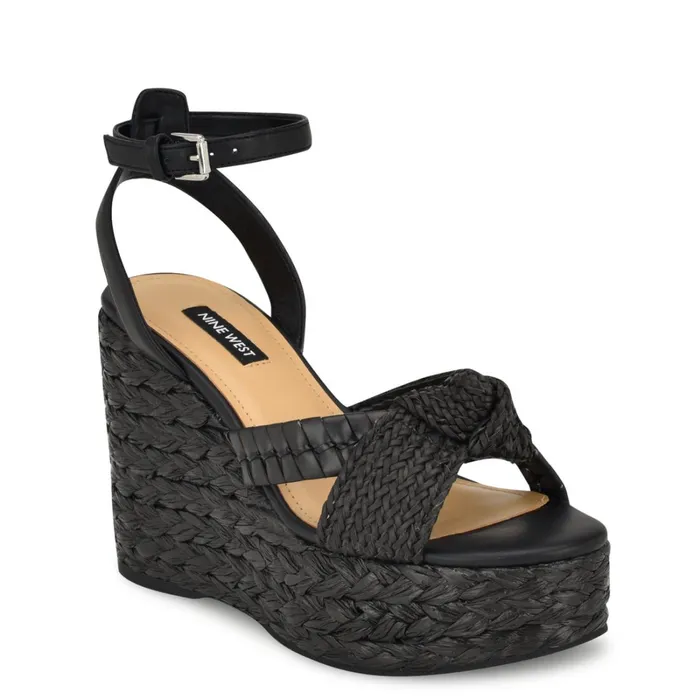 Eaden Woven Wedge Sandals Black Women Nine West Sandals Eaden Woven Wedge Sandals Black Women Nine West Sandals