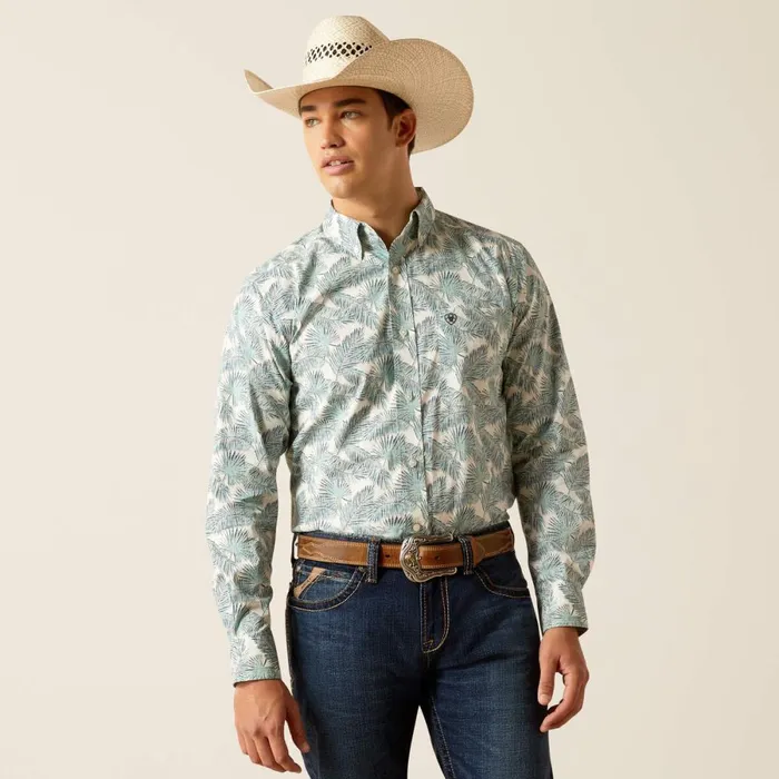 Eamanuel Fitted Shirt Reef Water Men Ariat Button Down Shirts