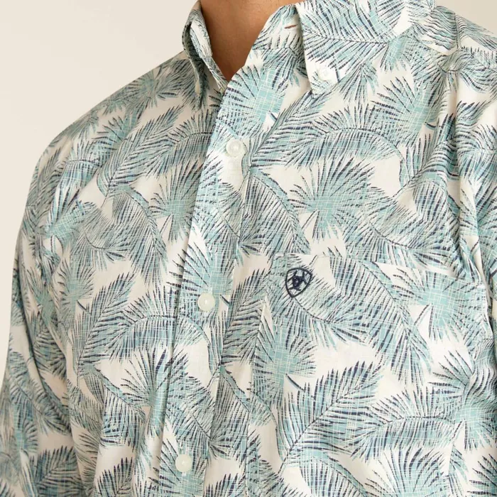 Eamanuel Fitted Shirt Reef Water Men Ariat Button Down Shirts Eamanuel Fitted Shirt Reef Water Men Ariat Button Down Shirts