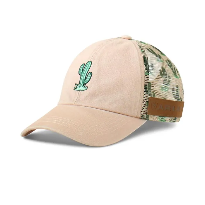Embroidered Cactus Cap Pink Women Ariat Hats and Caps