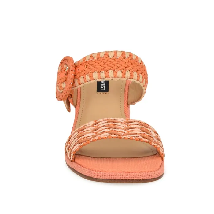 Emerey Woven Slide Sandals Orange Women Nine West Heeled Emerey Woven Slide Sandals Orange Women Nine West Heeled