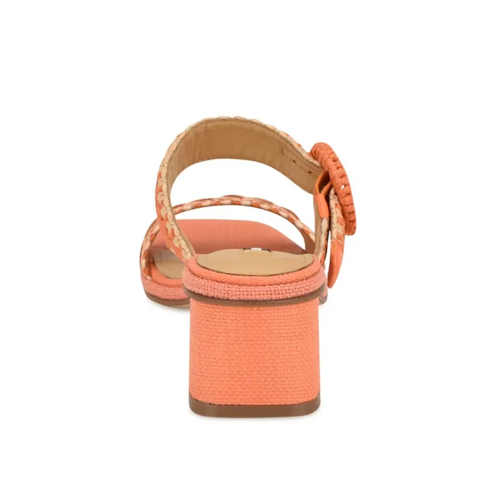 Emerey Woven Slide Sandals Orange Women Nine West Heeled Emerey Woven Slide Sandals Orange Women Nine West Heeled
