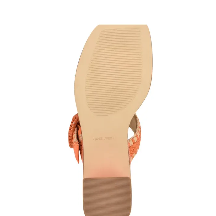 Emerey Woven Slide Sandals Orange Women Nine West Heeled Emerey Woven Slide Sandals Orange Women Nine West Heeled