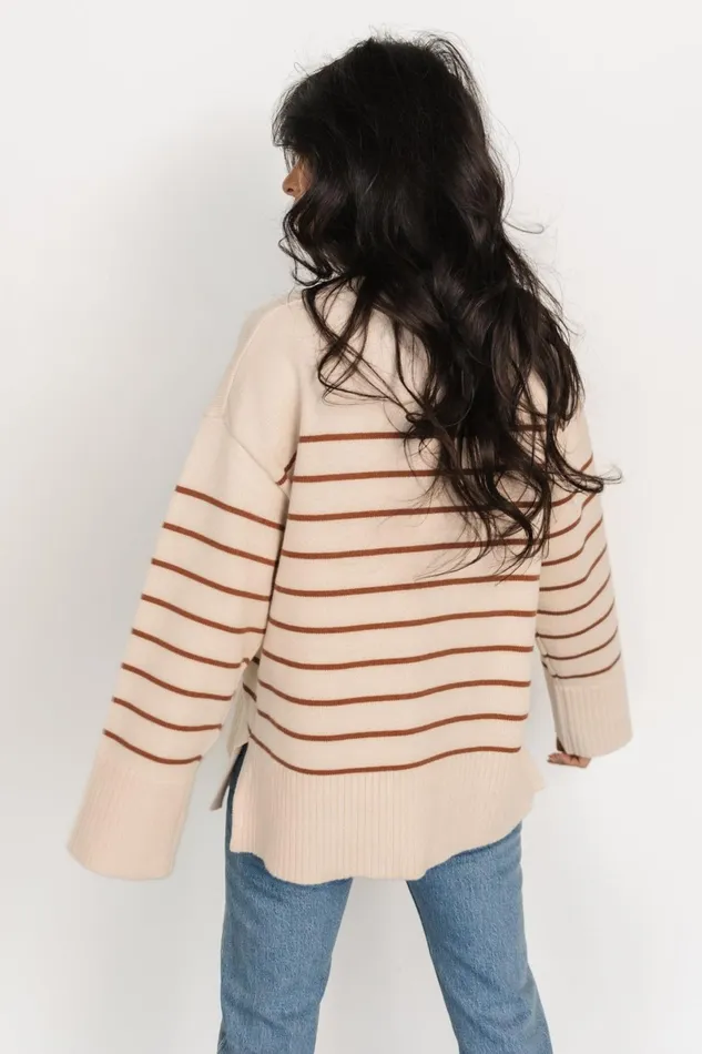 Emerson Stripe Knit Sweater Beige Camel Women Baltic Born Sweaters Emerson Stripe Knit Sweater Beige Camel Women Baltic Born Sweaters