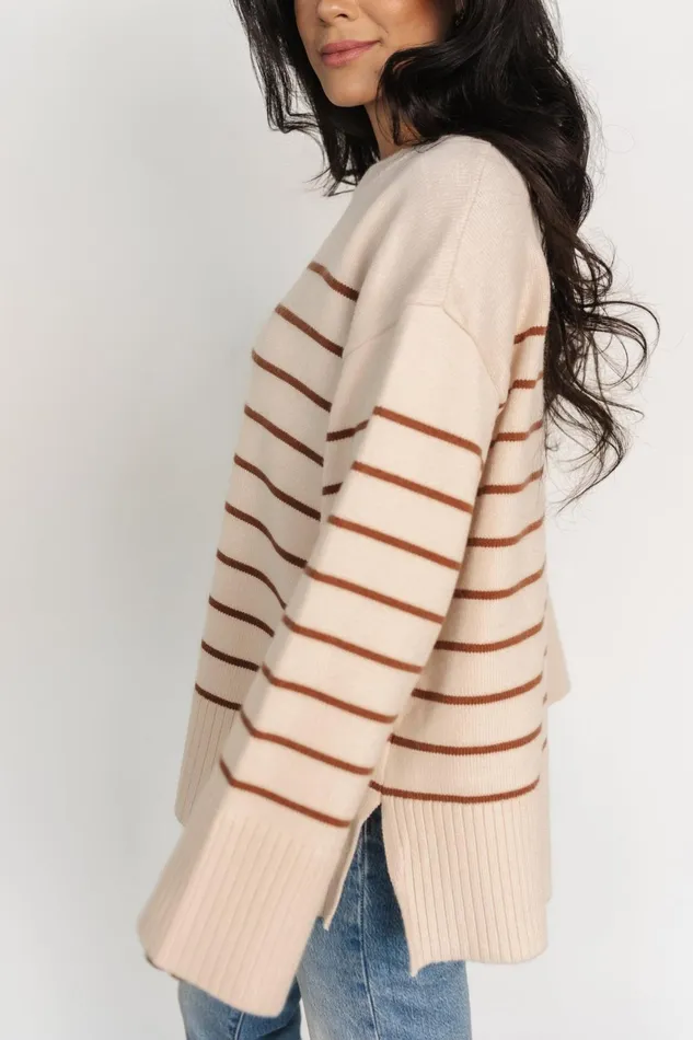 Emerson Stripe Knit Sweater Beige Camel Women Baltic Born Sweaters Emerson Stripe Knit Sweater Beige Camel Women Baltic Born Sweaters
