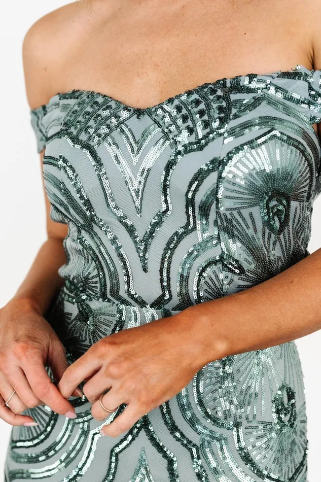 Empress Sequin Gown Eucalyptus Women Baltic Born Embellished Sequin Empress Sequin Gown Eucalyptus Women Baltic Born Embellished Sequin