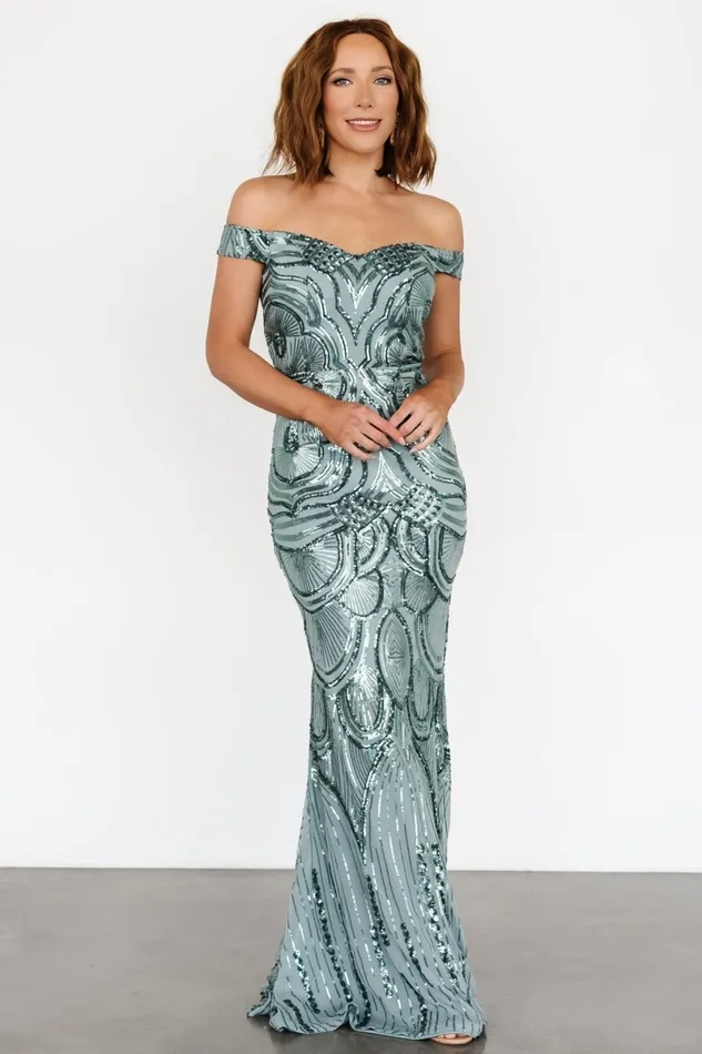 Empress Sequin Gown Eucalyptus Women Baltic Born Embellished Sequin Empress Sequin Gown Eucalyptus Women Baltic Born Embellished Sequin