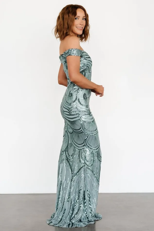 Empress Sequin Gown Eucalyptus Women Baltic Born Embellished Sequin Empress Sequin Gown Eucalyptus Women Baltic Born Embellished Sequin